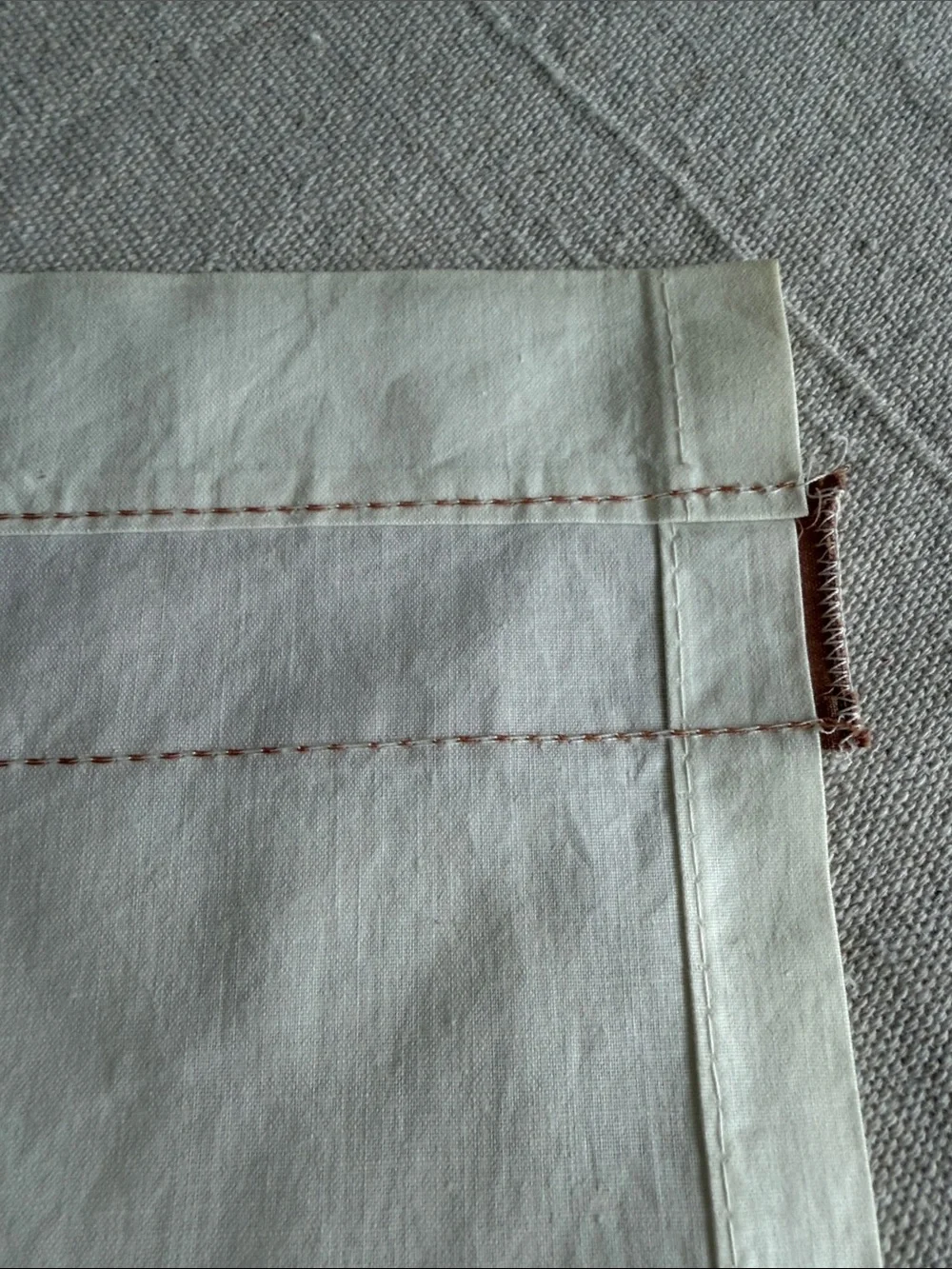 Vintage ruffled cream & muted terra cotta brown polka dot cafe curtain valances
